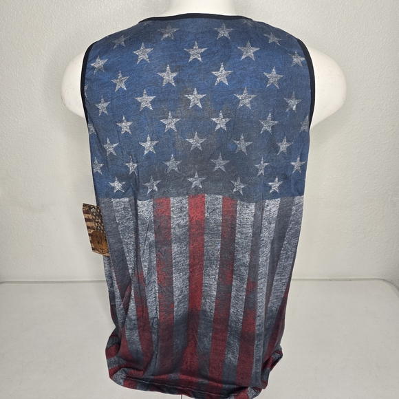 Affliction Blue and Red Stars and Stripes Tank Top - Picture 5 of 7